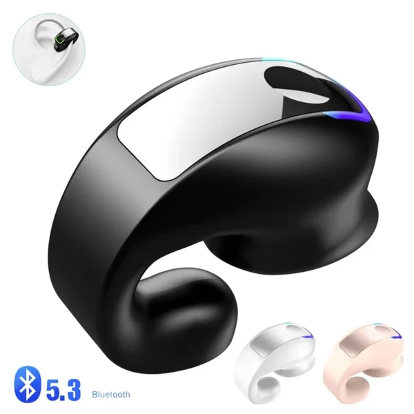 Bone Conduction Earbuds IPX5 Waterproof Single Ear Clip Earphones Bluetooth-Compatible 5.3 Wireless Headphones Call earphones