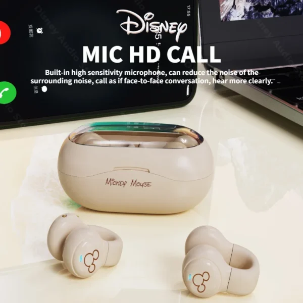 Disney Ear-Clip Earbuds Wireless Bluetooth 5.3 Bone Conduction Headphone HIFI Surround Stereo Sports Gaming Earphones with Mic - Image 3