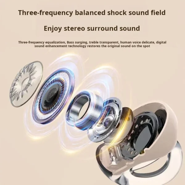 MONSTER Earphone TWS HIFI Headset Bluetooth LED Display Earbuds Wireless Headphones Noise With Waterproof Sports Ear clip type - Image 2