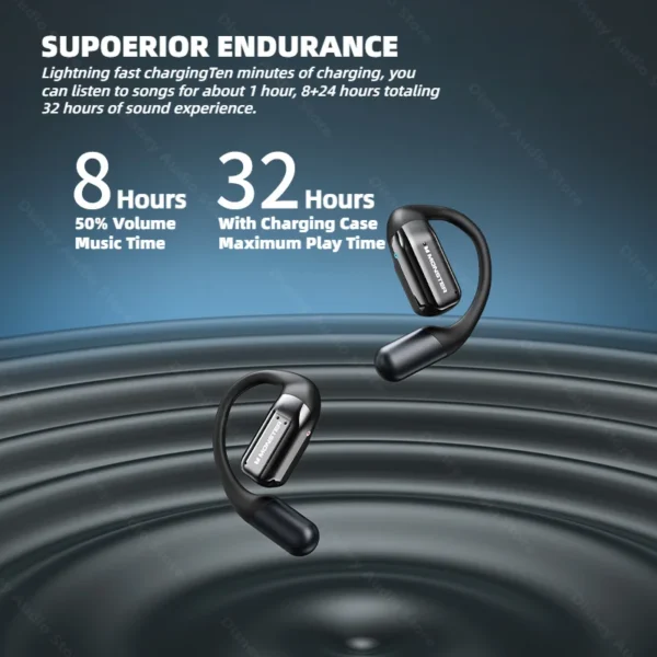 Monster OWS Bone Conduction Wireless Headphones Bluetooth 5.3 Open Ear Sport Ear Hook 32H ENC Noise Cancelling IPX5 Earphones - Image 3